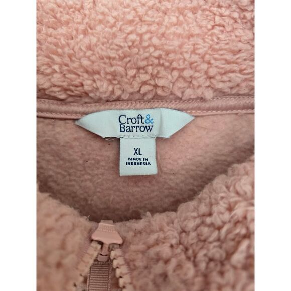 Croft & Barrow The Cozy Sherpa Jacket Fleece Faux Furr Pink Nikta Size XL - Picture 6 of 9
